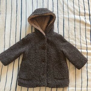 Zara Kids Brown Hooded Puffer Jacket